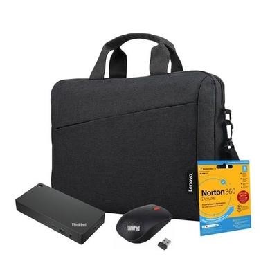 Lenovo ThinkPad Universal Dock with T210 15.6 Inch Laptop Bag Wireless Mouse and Norton 360 Deluxe