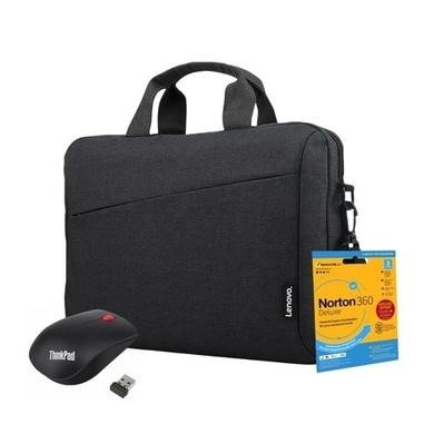 Lenovo ThinkPad Wireless Mouse with T210 15.6 Inch Laptop Bag and Norton 360 Deluxe