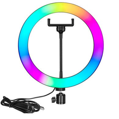 10" RGB LED Ring Light with Floor Stand and Remote - electriQ